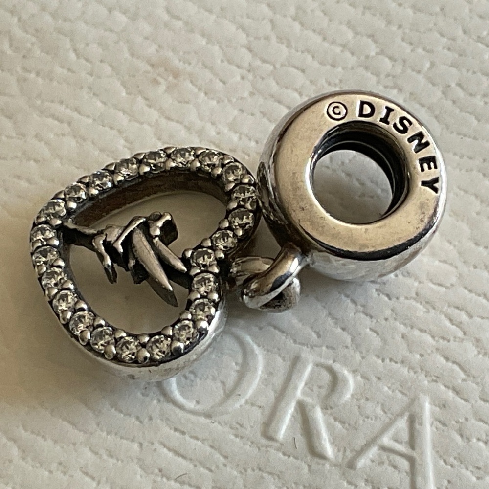 Pandora Disney Tinkerbell Heart Necklace Charm - Picture 3 of 5